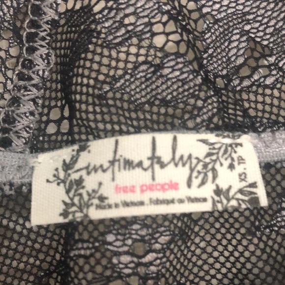 NWOT! Free People Intimately black & silver lace one piece. Sz XS - Picture 7 of 7